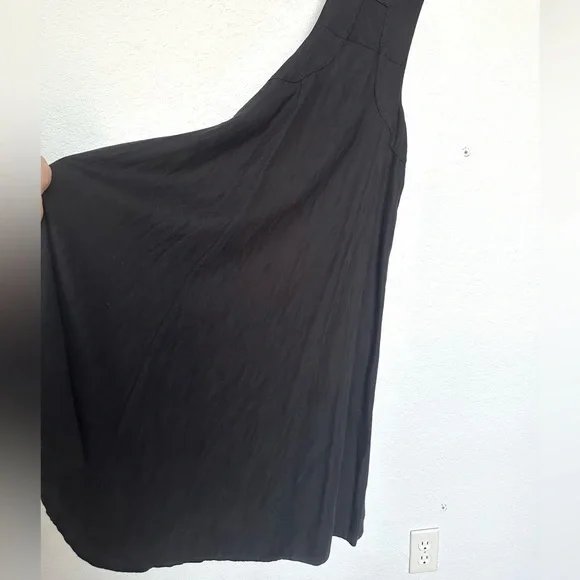 Anthropologie Midi Black Strappy Modern Pinafore Cotton Blend Apron Dress Size 8 - Picture 8 of 15